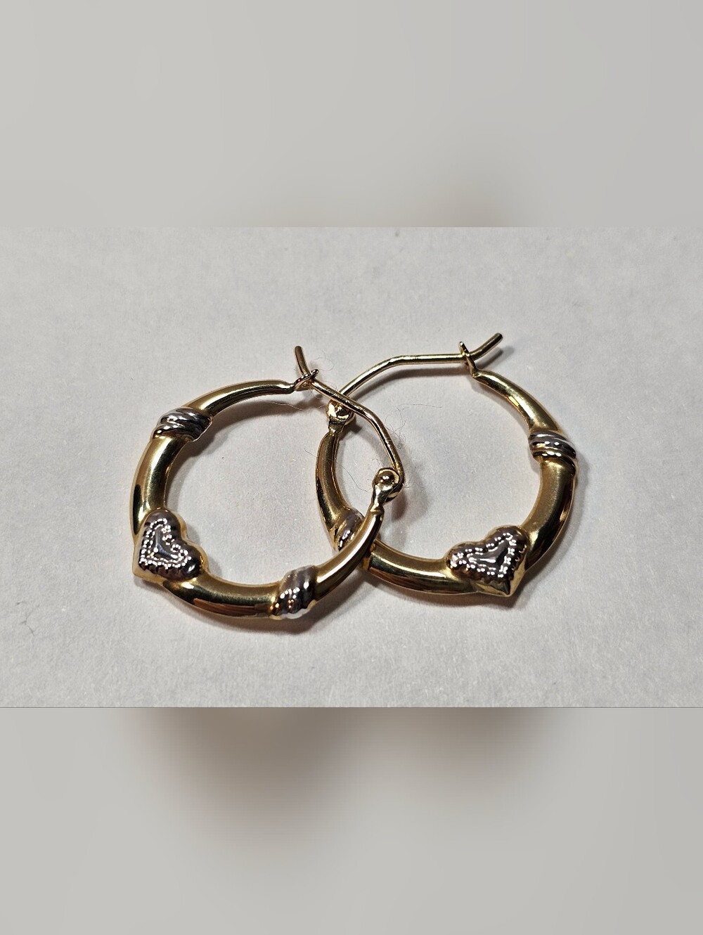 10k Yellow Gold Heart Hoops